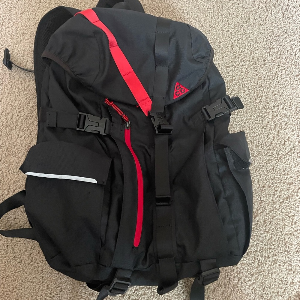 Nike ACG Black and Red Backpack Durable and Stylish